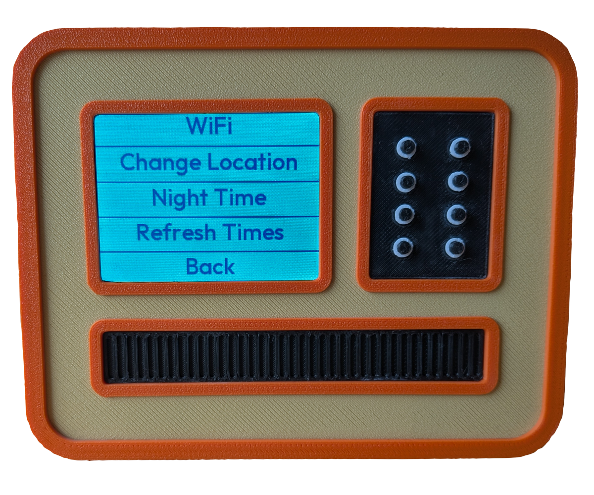 Weather station configuration menu