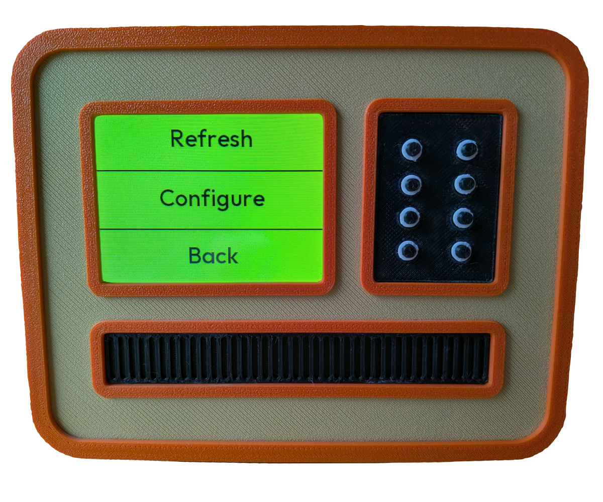 Weather station menu with the manual refresh option